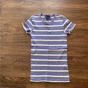 Ralph Lauren women’s purple striped short sleeve tee